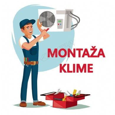 MONTAŽA ZIDNOG ILI PODNOG KLIMA UREĐAJA SNAGE DO 4,5 kW (uključeno do 3m svih instalacija)