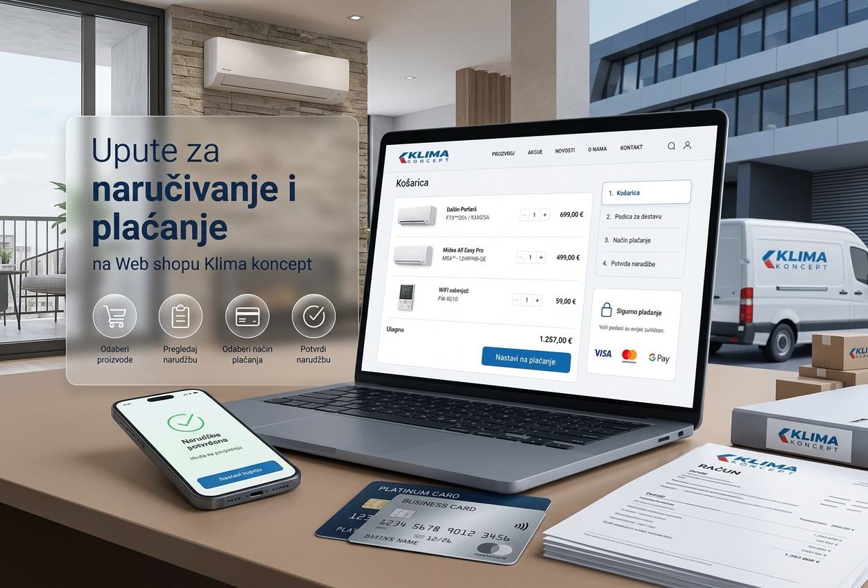 Upute za naručivanje i plaćanje na Web shopu Klima koncept - Ukoliko ne možete dovršiti narudžbu/plaćanje pročitajte kratke upute ili nas nazovite na: 091 4466 880 