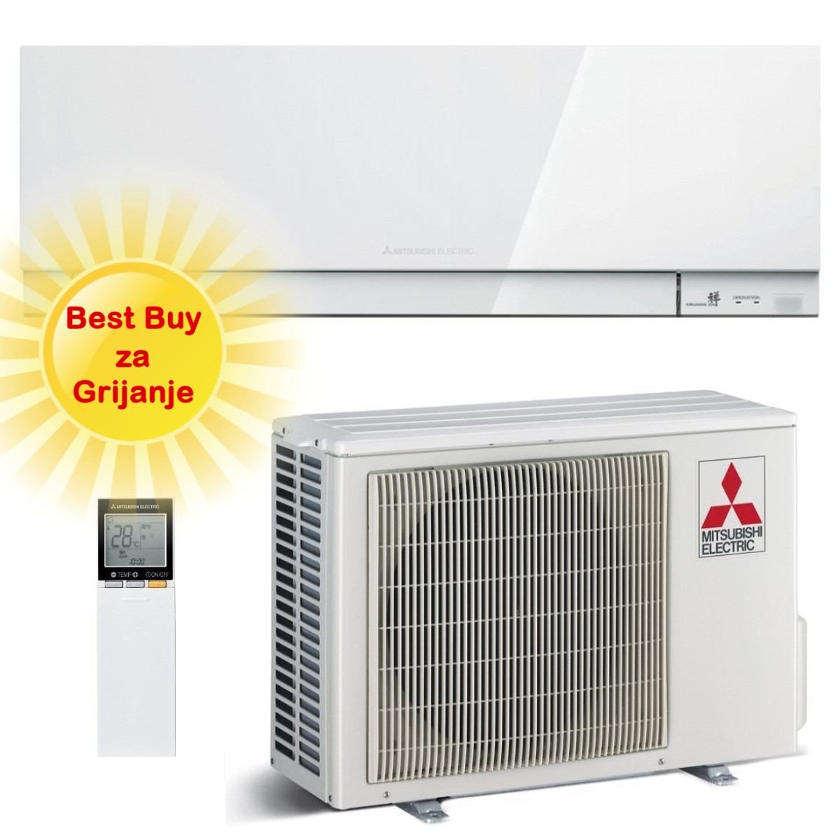 Mitsubishi Electric Klima Uređaj 5Kw Msz-Ef50Vgkw/Muz-Ef50Vg R32