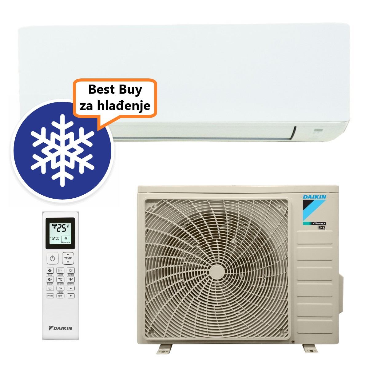 Daikin Klima Uređaj 2,5Kw Ftxc25E/Rxc25E R-32