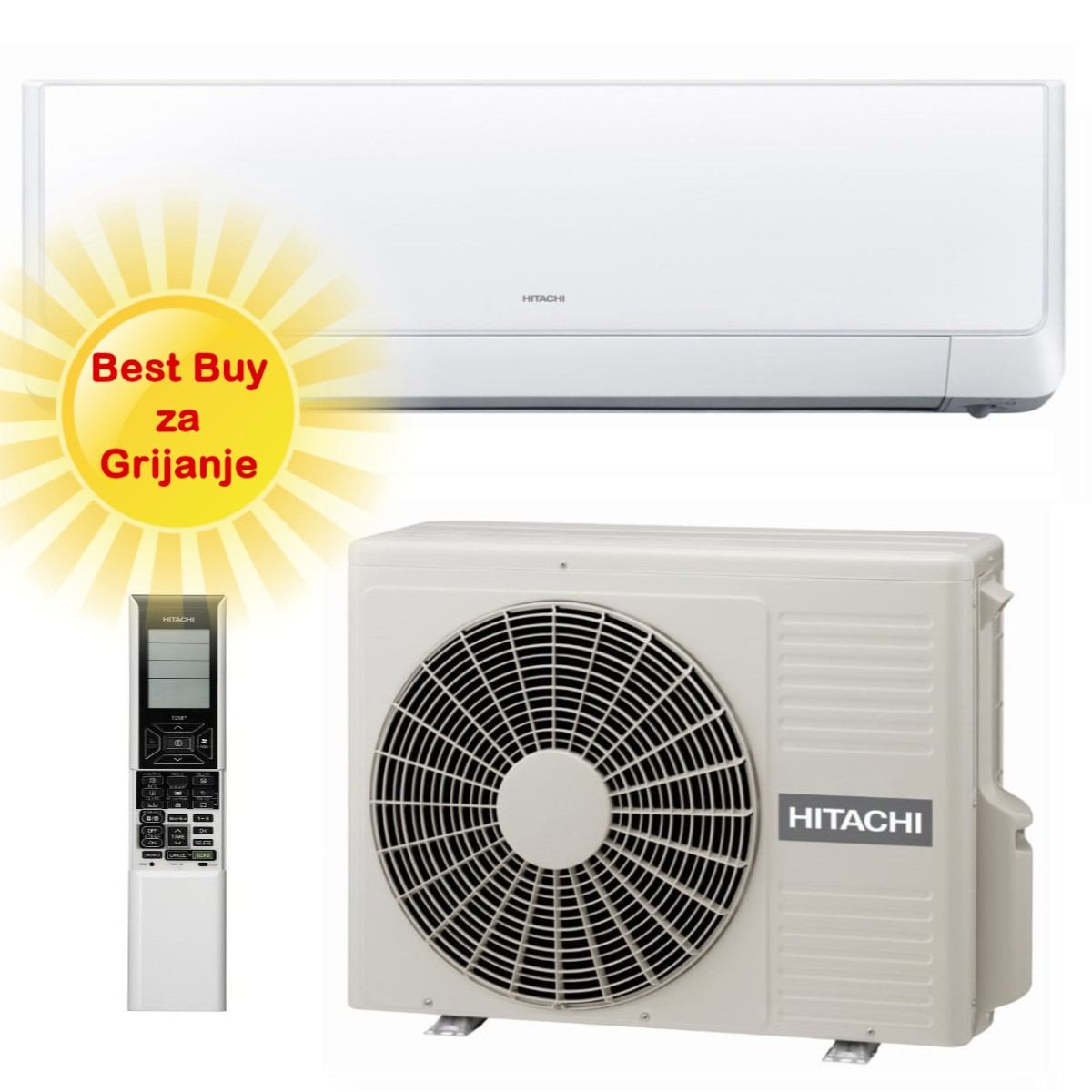 Hitachi Klima Uređaj 2,5Kw Rak-25Rxe/Rac-25Wxe