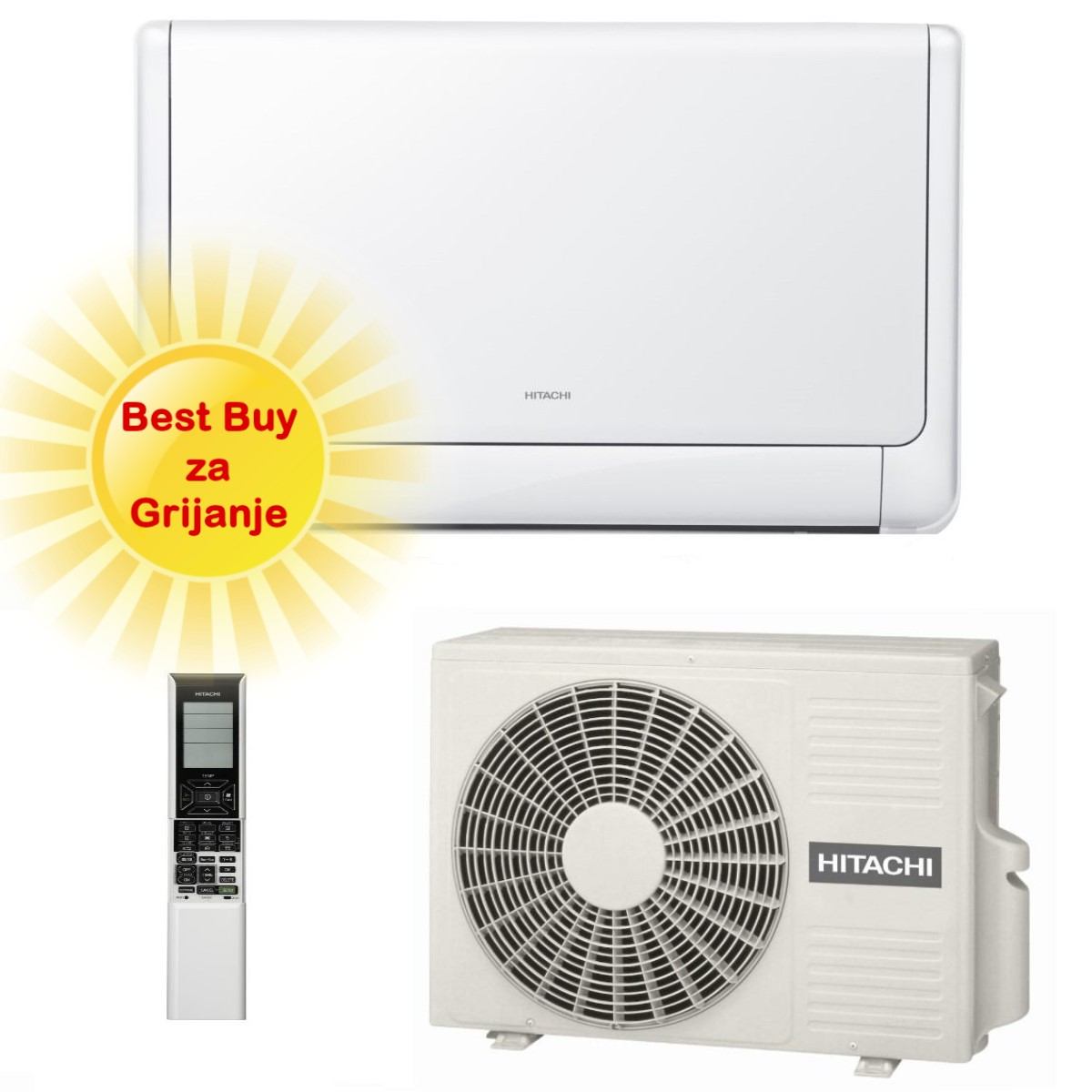 Hitachi Klima Uređaj 2,5Kw Raf-25Rxe/Rac-25Fxe