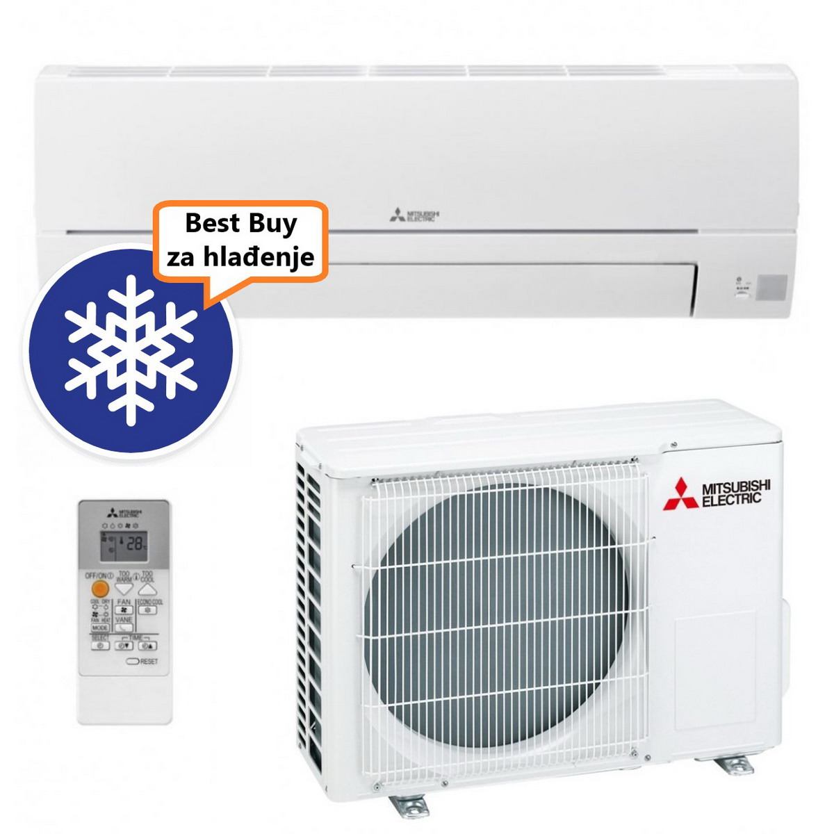 Mitsubishi Electric Klima Uređaj 2,5Kw Msz-Hr25Vfk/Muz-Hr25Vf