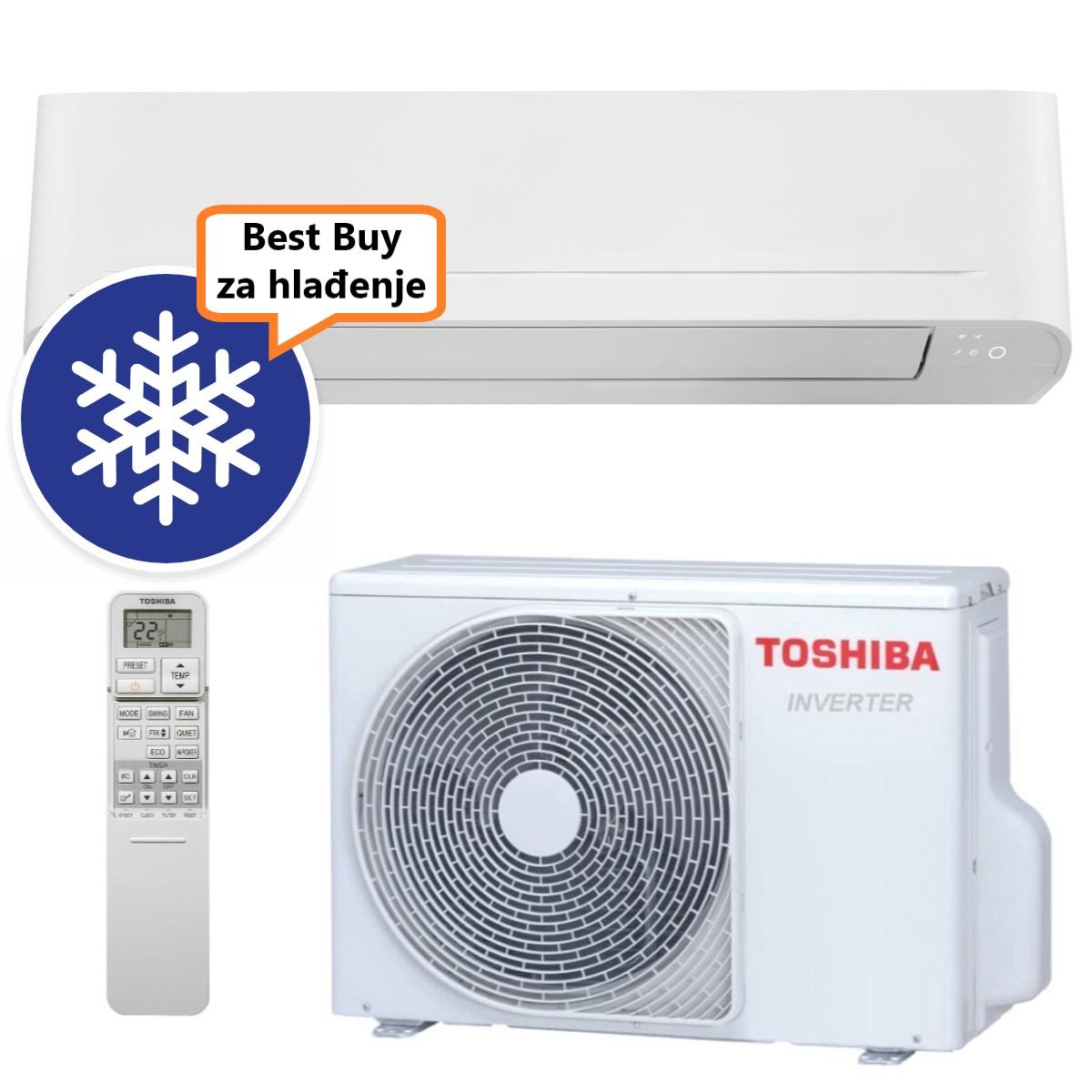 Toshiba Klima Uređaj 3,3Kw Ras-B13E2Kvg-E/Ras-13E2Avg-E