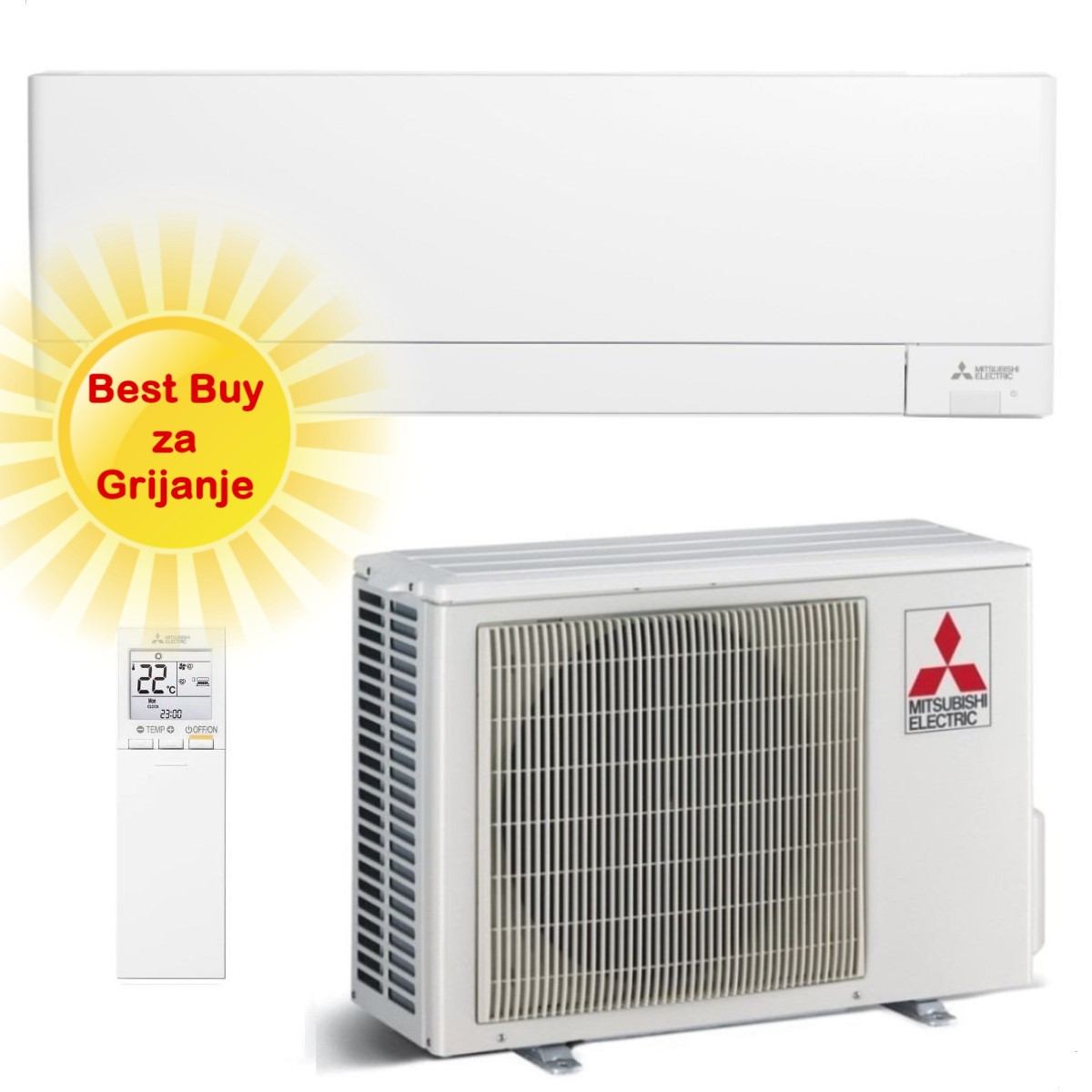 Mitsubishi Electric Klima Uređaj 2,5Kw Msz-Ay25Vgkp/Muz-Ay25Vg (