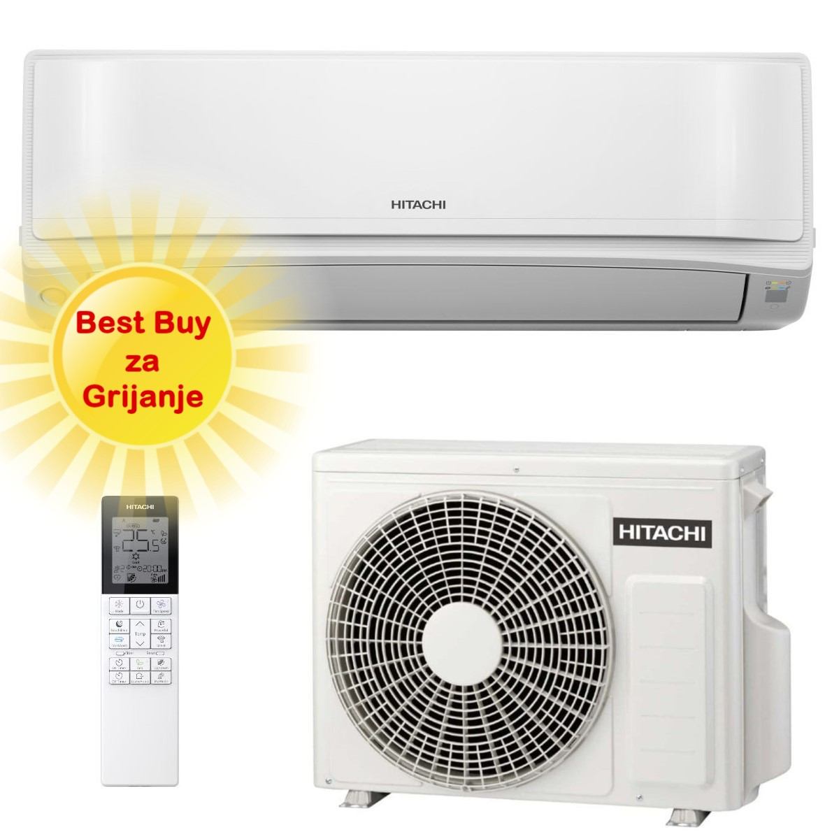 Hitachi Klima Uređaj 2,5Kw Rak-Vj25Rhae/Rac-Vj25Whae R-32