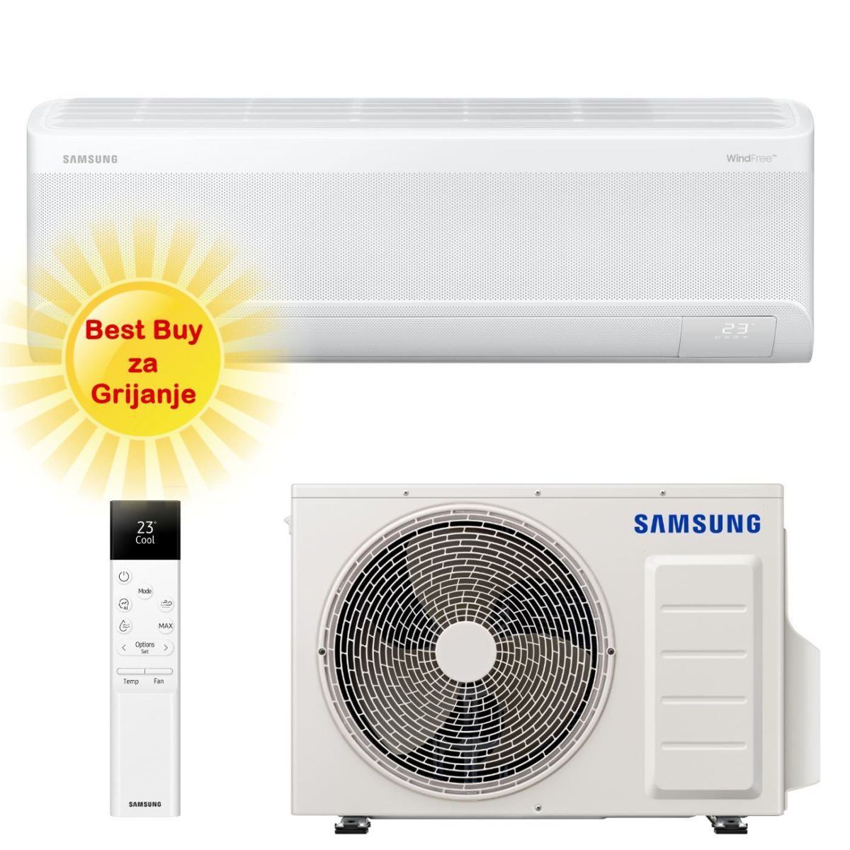 Samsung Klima Uređaj 5Kw Ar70F18C1Aw - Optimiziran Za Grijanje