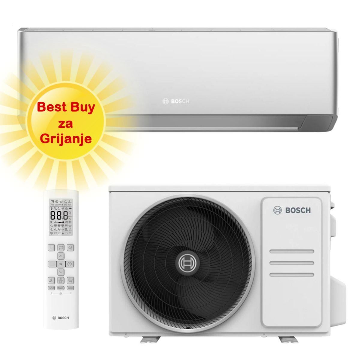 Bosch Klima Uređaj 4Kw Cl7000I-Set 41 We Siva