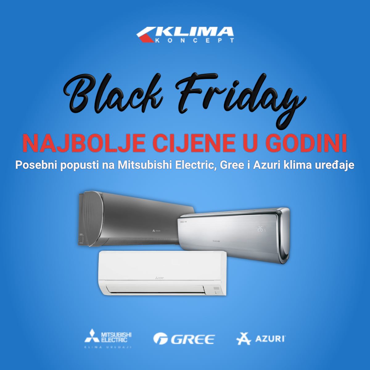 VELIKA AKCIJA KLIMA UREĐAJA: MITSUBISHI MELECTRIC, GREE I AZURI