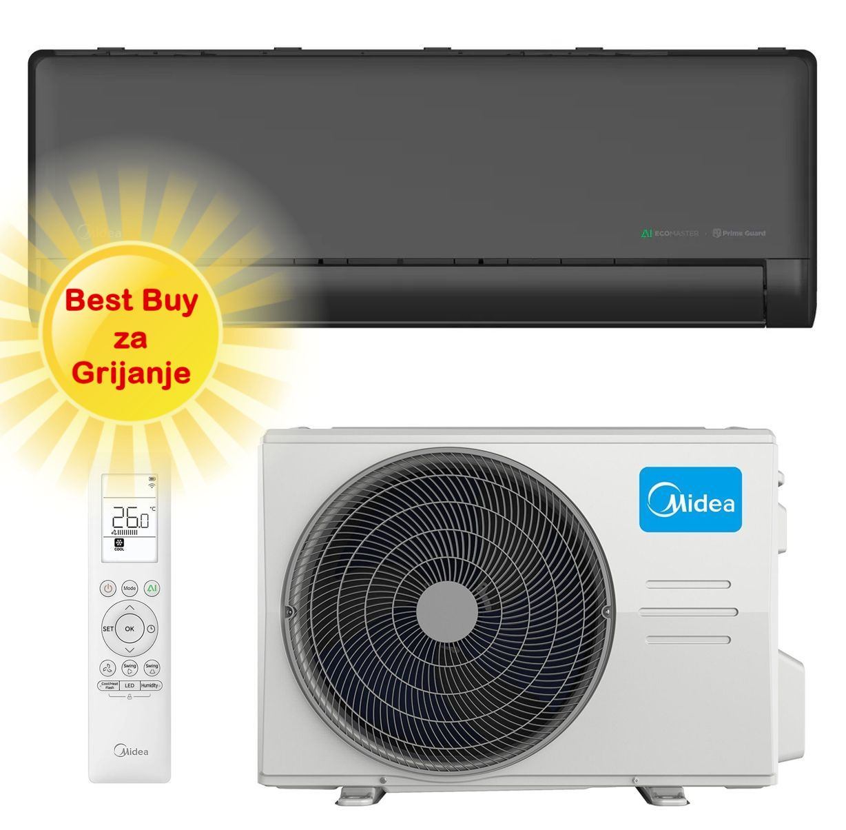 Midea Klima Uređaj 3,5Kw Ezb-12Rd6-I/Ez-12Rd6H-O