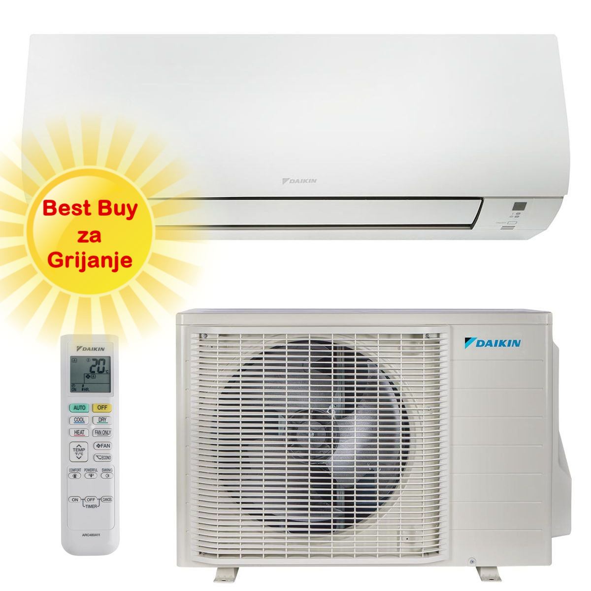 Daikin Klima Uređaj 2,5Kw Ftxtp25A/Rxtp25A - Optimiziran Za Grij