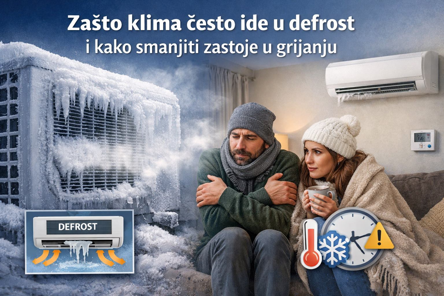 Zašto klima često ide u defrost i kako smanjiti zastoje u grijanju