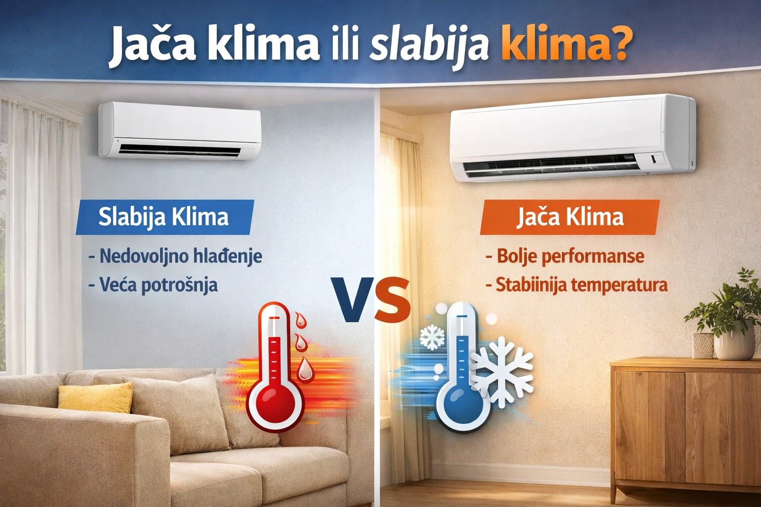 Je li bolje uzeti jaču klimu nego slabiju (što se pokazalo u praksi)