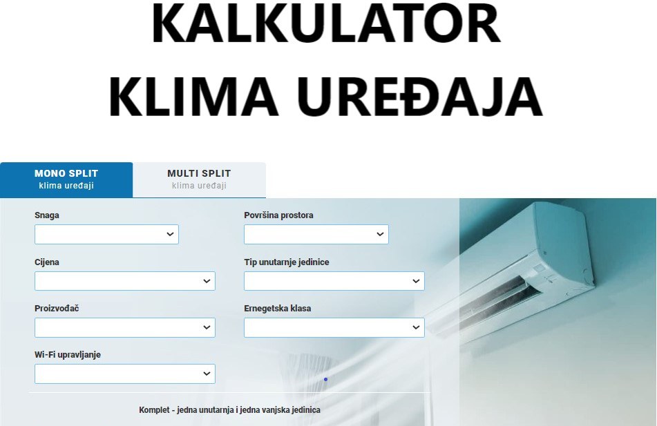 KALKULATOR KLIMA UREĐAJA